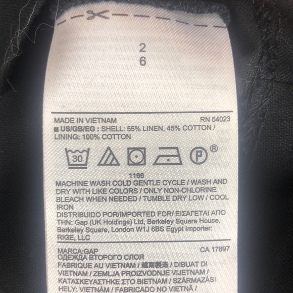 NEW Gap Linen Blend Fit & Flare Dress Black Sleeveless Pockets Preppy Career - Picture 15 of 16